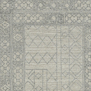HomeRoots 5' Hand-Hooked Wool Southwestern Area Rug - Gray & Ivory, Artisan Crafted for Cozy Spaces 5' X 8' 570320