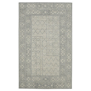 HomeRoots 5' Hand-Hooked Wool Southwestern Area Rug - Gray & Ivory, Artisan Crafted for Cozy Spaces 8' X 10' 570321