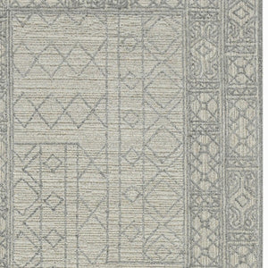 HomeRoots 5' Hand-Hooked Wool Southwestern Area Rug - Gray & Ivory, Artisan Crafted for Cozy Spaces 8' X 10' 570321