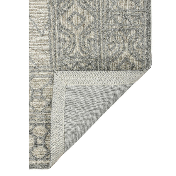 HomeRoots 5' Hand-Hooked Wool Southwestern Area Rug - Gray & Ivory, Artisan Crafted for Cozy Spaces 9' X 13' 570322