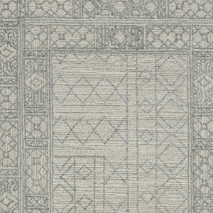HomeRoots 5' Hand-Hooked Wool Southwestern Area Rug - Gray & Ivory, Artisan Crafted for Cozy Spaces 9' X 13' 570322