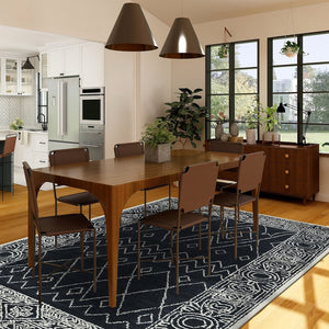 HomeRoots 5' Handcrafted Southwestern Wool Area Rug in Charcoal and Ivory – Perfect for Cozy Living Spaces 5' X 8' 570328