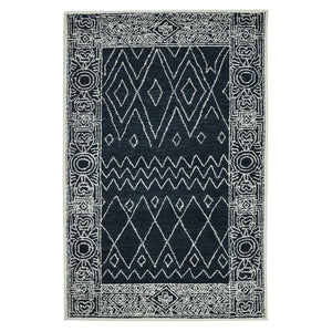 HomeRoots 5' Handcrafted Southwestern Wool Area Rug in Charcoal and Ivory – Perfect for Cozy Living Spaces 9' X 13' 570330