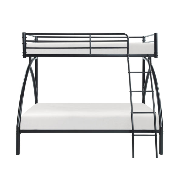 English Elm Black Metal Twin-Over-Twin Bunk Bed with Modern Lines, Sturdy Frame, Space-Saving Design for Kids Black 77 L x 60.25 W x 7.25 H B011P248590