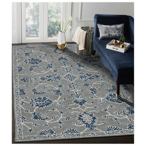 HomeRoots 5' Hand Woven Wool Area Rug with Stripes in Beige, Gray, and Orange - Rustic Charm for Any Space 8' X 10' 570393