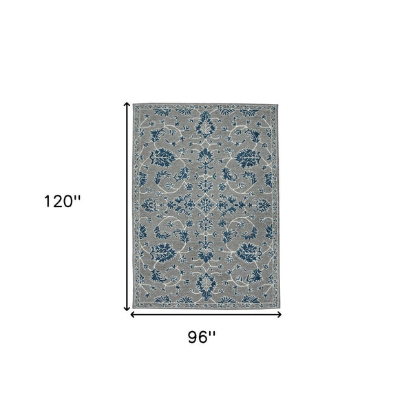 HomeRoots 5' Hand Woven Wool Area Rug with Stripes in Beige, Gray, and Orange - Rustic Charm for Any Space 8' X 10' 570393
