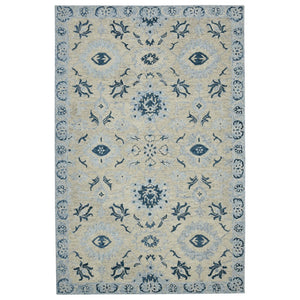 HomeRoots 5' Hand Woven Wool Area Rug with Stripes in Beige, Gray, and Orange - Rustic Charm for Any Space 5' X 8' 570396