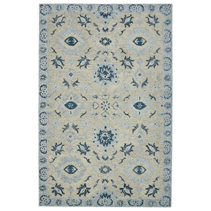 HomeRoots 5' Hand Woven Wool Area Rug with Stripes in Beige, Gray, and Orange - Rustic Charm for Any Space 5' X 8' 570396