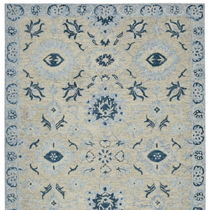 HomeRoots 5' Hand Woven Wool Area Rug with Stripes in Beige, Gray, and Orange - Rustic Charm for Any Space 5' X 8' 570396