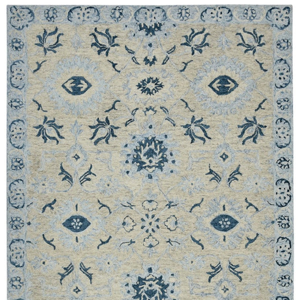 HomeRoots 5' Hand Woven Wool Area Rug with Stripes in Beige, Gray, and Orange - Rustic Charm for Any Space 5' X 8' 570396
