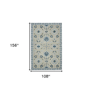 HomeRoots 5' Hand Woven Wool Area Rug with Stripes in Beige, Gray, and Orange - Rustic Charm for Any Space 9' X 13' 570398