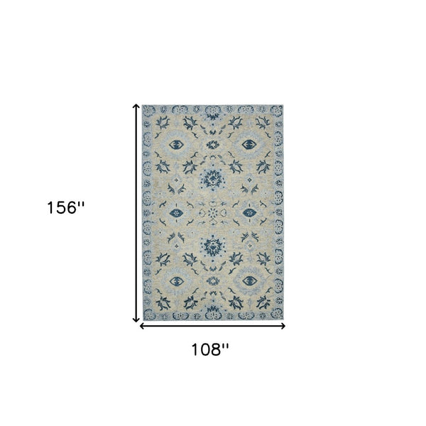 HomeRoots 5' Hand Woven Wool Area Rug with Stripes in Beige, Gray, and Orange - Rustic Charm for Any Space 9' X 13' 570398