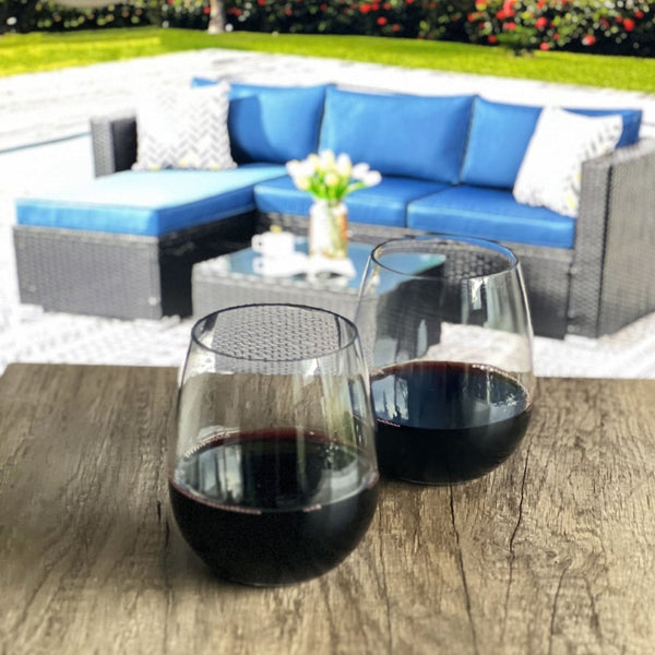 English Elm Oval Halo Tritan Drinking Glasses Set Of 4 - 18Oz Shatterproof Tumblers For Poolside & Parties B095120357-GIGA