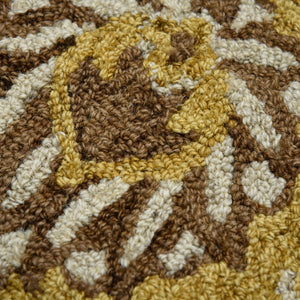 HomeRoots 5' Hand Woven Wool Area Rug with Stripes in Beige, Gray, and Orange - Rustic Charm for Any Space 5' X 8' 570400