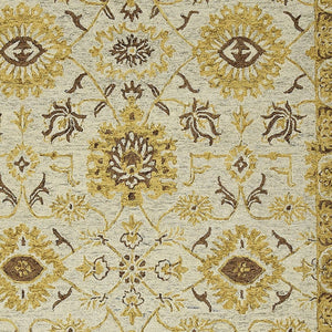HomeRoots 5' Hand Woven Wool Area Rug with Stripes in Beige, Gray, and Orange - Rustic Charm for Any Space 8' X 10' 570401