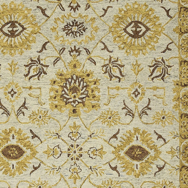 HomeRoots 5' Hand Woven Wool Area Rug with Stripes in Beige, Gray, and Orange - Rustic Charm for Any Space 8' X 10' 570401