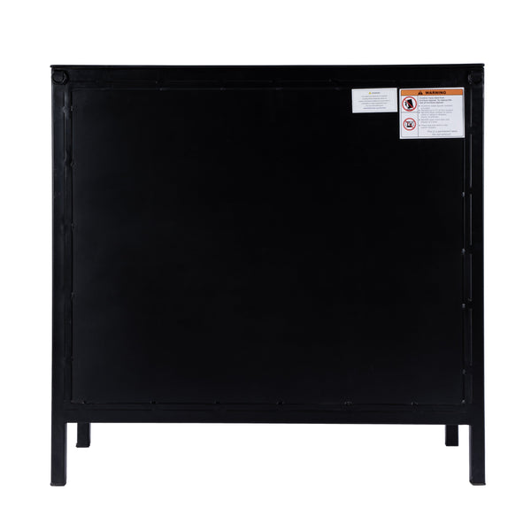 Butler Specialty Hoxton Ribbed Glass Accent Cabinet - Urban Industrial Chic With Striking Design For Modern Spaces Black Iron,Glass 5704025-butler