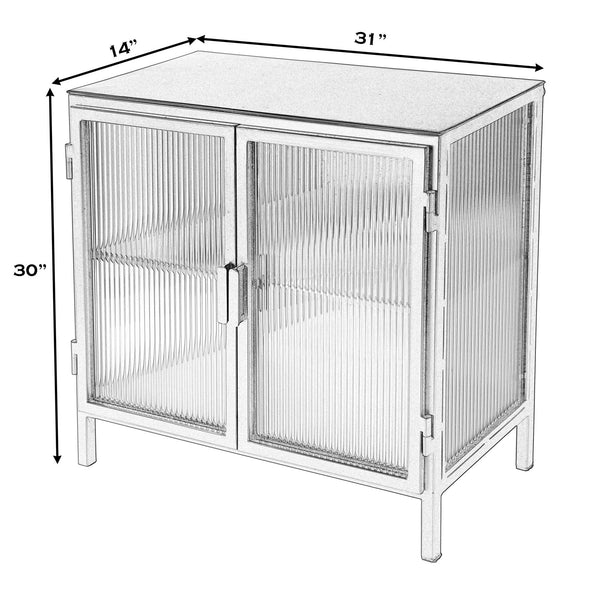 Butler Specialty Hoxton Ribbed Glass Accent Cabinet - Urban Industrial Chic With Striking Design For Modern Spaces Black Iron,Glass 5704025-butler