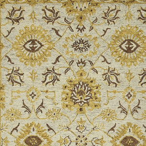 HomeRoots 5' Hand Woven Wool Area Rug with Stripes in Beige, Gray, and Orange - Rustic Charm for Any Space 9' X 13' 570402