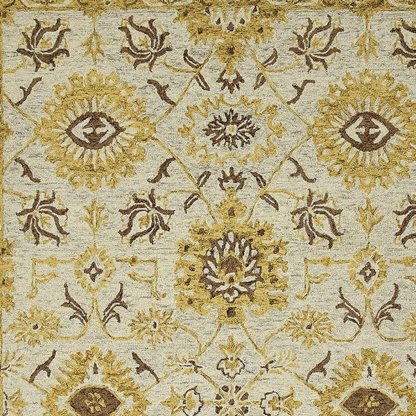 HomeRoots 5' Hand Woven Wool Area Rug with Stripes in Beige, Gray, and Orange - Rustic Charm for Any Space 9' X 13' 570402