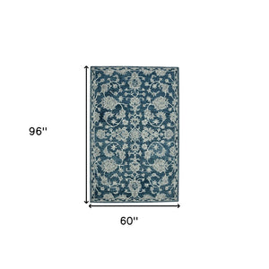 HomeRoots 5' Hand Woven Wool Area Rug with Stripes in Beige, Gray, and Orange - Rustic Charm for Any Space 5' X 8' 570404