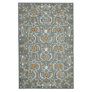 HomeRoots 5' Hand Woven Wool Area Rug with Stripes in Beige, Gray, and Orange - Rustic Charm for Any Space 8' X 10' 570409