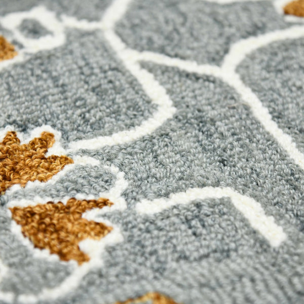 HomeRoots 5' Hand Woven Wool Area Rug with Stripes in Beige, Gray, and Orange - Rustic Charm for Any Space 8' X 10' 570409