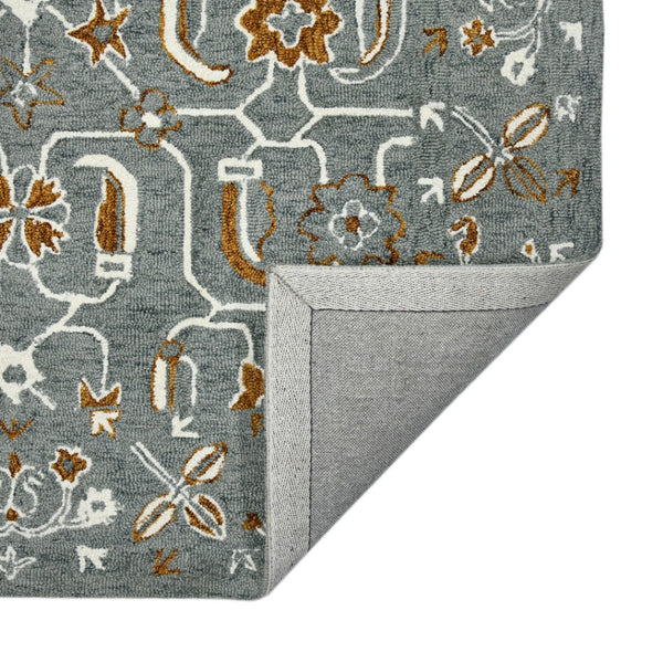 HomeRoots 5' Hand Woven Wool Area Rug with Stripes in Beige, Gray, and Orange - Rustic Charm for Any Space 8' X 10' 570409