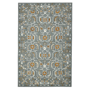HomeRoots 5' Hand Woven Wool Area Rug with Stripes in Beige, Gray, and Orange - Rustic Charm for Any Space 8' X 10' 570409