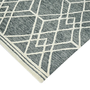 HomeRoots 5' Hand Woven Wool Area Rug with Stripes in Beige, Gray, and Orange - Rustic Charm for Any Space 8' X 10' 570425