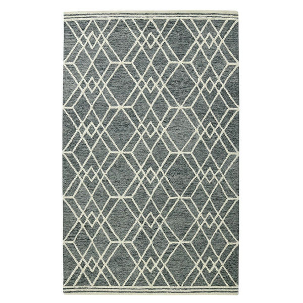 HomeRoots 5' Hand Woven Wool Area Rug with Stripes in Beige, Gray, and Orange - Rustic Charm for Any Space 8' X 10' 570425