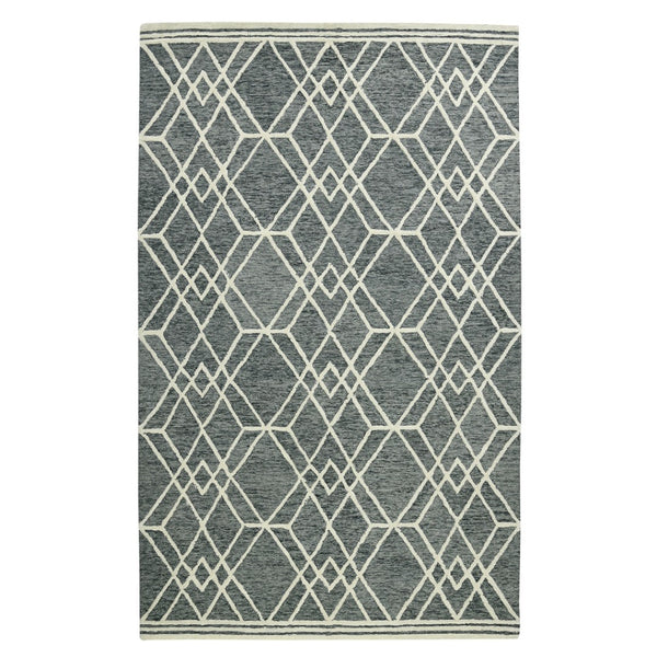 HomeRoots 5' Hand Woven Wool Area Rug with Stripes in Beige, Gray, and Orange - Rustic Charm for Any Space 9' X 13' 570426