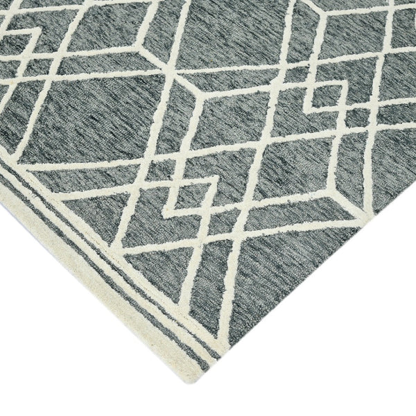 HomeRoots 5' Hand Woven Wool Area Rug with Stripes in Beige, Gray, and Orange - Rustic Charm for Any Space 9' X 13' 570426