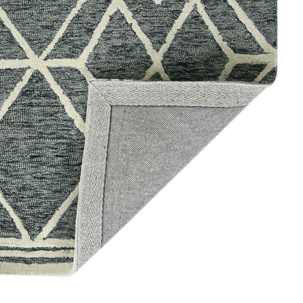 HomeRoots 5' Hand Woven Wool Area Rug with Stripes in Beige, Gray, and Orange - Rustic Charm for Any Space 9' X 13' 570426