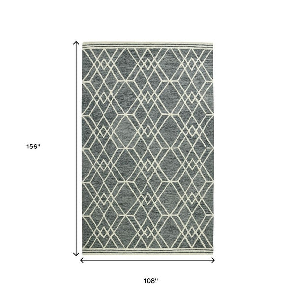 HomeRoots 5' Hand Woven Wool Area Rug with Stripes in Beige, Gray, and Orange - Rustic Charm for Any Space 9' X 13' 570426