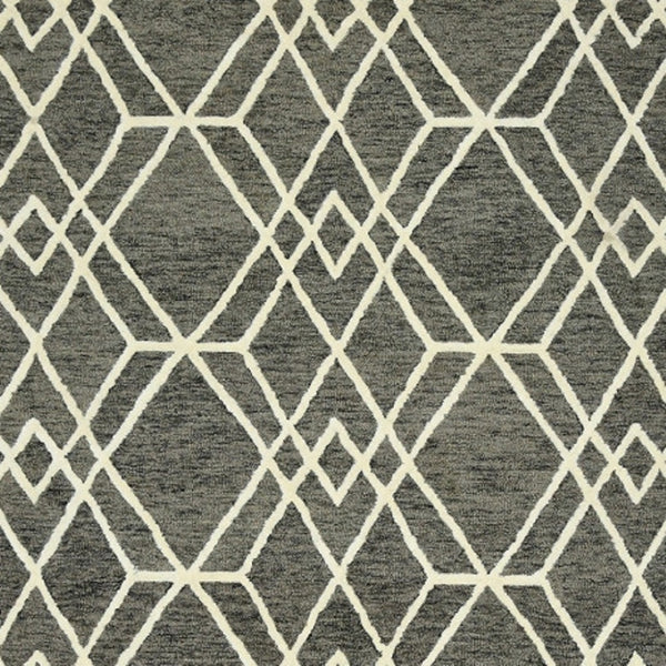 HomeRoots 5' Hand Woven Wool Area Rug with Stripes in Beige, Gray, and Orange - Rustic Charm for Any Space 5' X 8' 570428