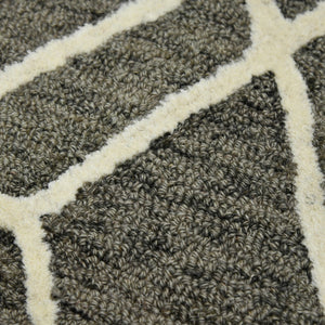 HomeRoots 5' Hand Woven Wool Area Rug with Stripes in Beige, Gray, and Orange - Rustic Charm for Any Space 8' X 10' 570429