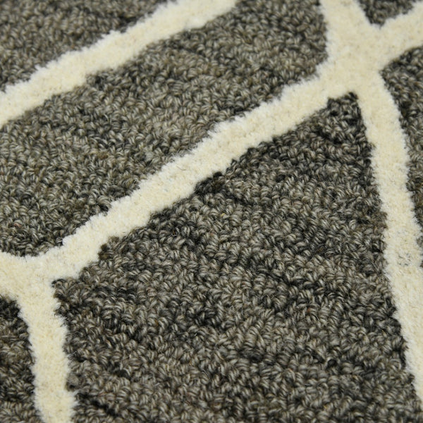HomeRoots 5' Hand Woven Wool Area Rug with Stripes in Beige, Gray, and Orange - Rustic Charm for Any Space 8' X 10' 570429