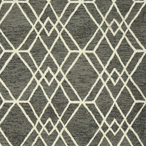 HomeRoots 5' Hand Woven Wool Area Rug with Stripes in Beige, Gray, and Orange - Rustic Charm for Any Space 8' X 10' 570429