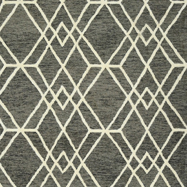 HomeRoots 5' Hand Woven Wool Area Rug with Stripes in Beige, Gray, and Orange - Rustic Charm for Any Space 8' X 10' 570429
