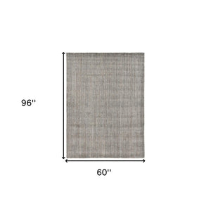 HomeRoots 5' Hand-Woven Wool Area Rug in Gray and Light Brown - Elegant Abstract Design for Any Space 5' X 8' 570472