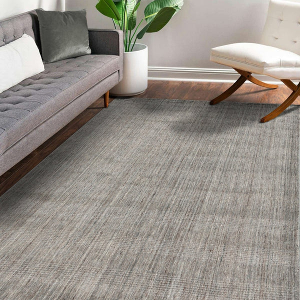 HomeRoots 5' Hand-Woven Wool Area Rug in Gray and Light Brown - Elegant Abstract Design for Any Space 5' X 8' 570472