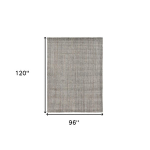 HomeRoots 5' Hand-Woven Wool Area Rug in Gray and Light Brown - Elegant Abstract Design for Any Space 8' X 10' 570473