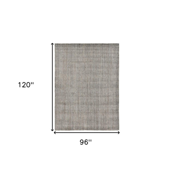 HomeRoots 5' Hand-Woven Wool Area Rug in Gray and Light Brown - Elegant Abstract Design for Any Space 8' X 10' 570473