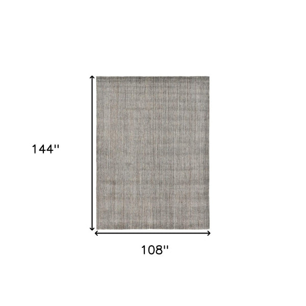 HomeRoots 5' Hand-Woven Wool Area Rug in Gray and Light Brown - Elegant Abstract Design for Any Space 9' X 12' 570474