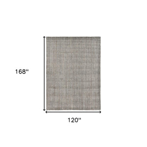 HomeRoots 5' Hand-Woven Wool Area Rug in Gray and Light Brown - Elegant Abstract Design for Any Space 10' X 14' 570475