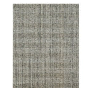 HomeRoots 5' Hand-Woven Gray and Beige Wool Plaid Area Rug - Timeless Comfort for Any Living Space Decor 8' X 10' 570478