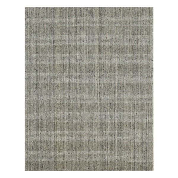 HomeRoots 5' Hand-Woven Gray and Beige Wool Plaid Area Rug - Timeless Comfort for Any Living Space Decor 8' X 10' 570478