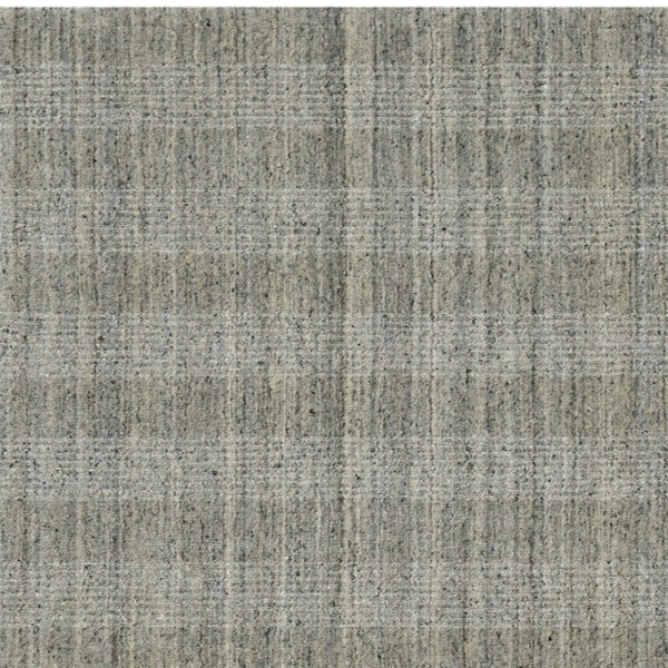 HomeRoots 5' Hand-Woven Gray and Beige Wool Plaid Area Rug - Timeless Comfort for Any Living Space Decor 10' X 14' 570480