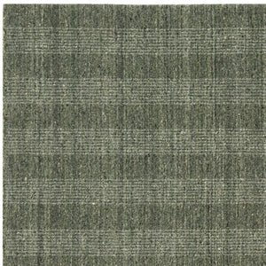 HomeRoots 5' Hand-Woven Wool Plaid Area Rug in Green, Gray & Ivory - Cozy, Durable, and Timeless Design 5' X 8' 570482
